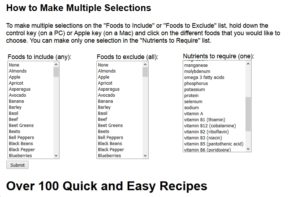 food recipes tradeoff